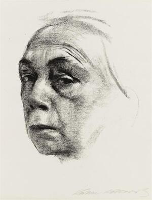 Bild vergrößern: Käthe Kollwitz, Selbstbildnis, 1924, Kreidelithographie (Umdruck)