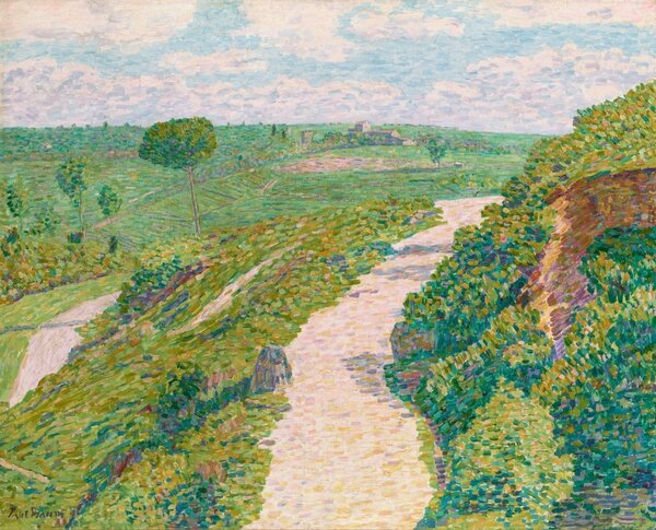 Paul Baum, Toskanische Landschaft mit Serpentinenweg, Öl auf Leinwand