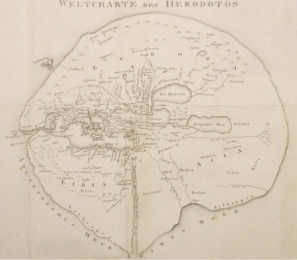 Weltcharte des Herodotus, Friedrich August Ukert, 1816