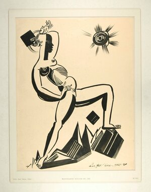 Bild vergr&ouml;&szlig;ern: Karl Peter R&ouml;hl, o.T. (Gipfelst&uuml;rmender weiblicher Akt), 1921, Pinsel u. Tusche auf Papier