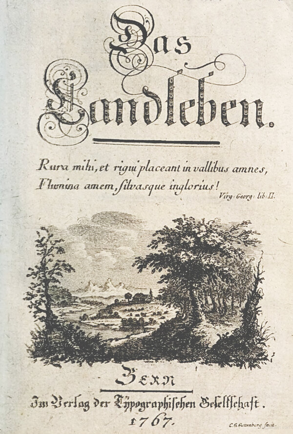 Das Landleben (Titelblatt), Christian Cay Lorenz Hirschfeld, 1767, Typographische Gesellschaft, Bern